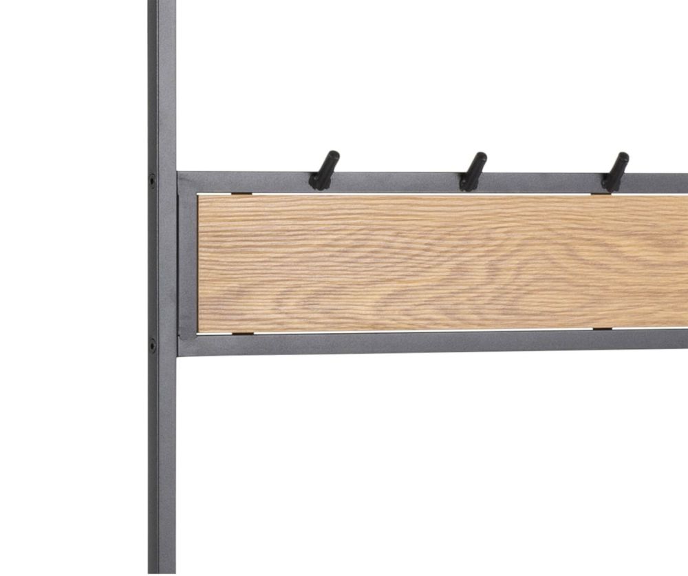 Seaford Black and Oak Clothes Rack with 3 Shelves 