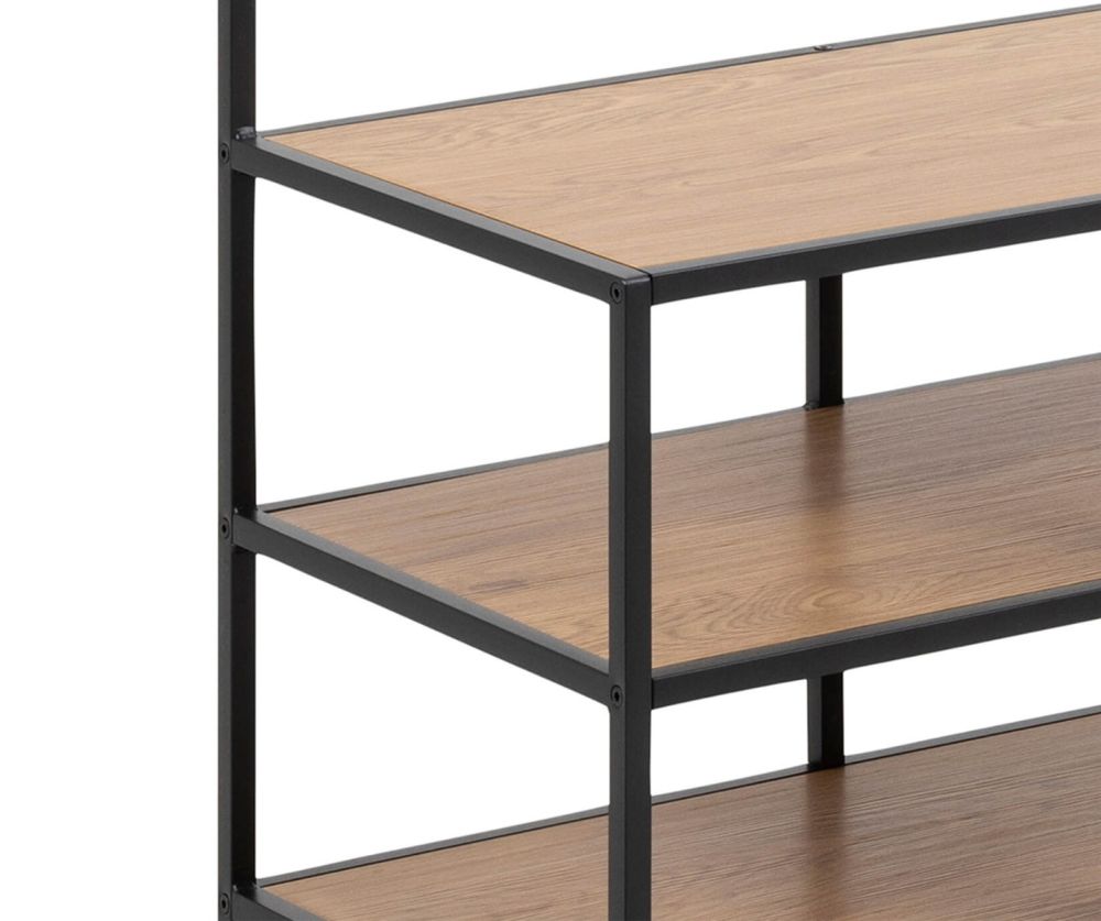 Seaford Black and Oak Clothes Rack with 3 Shelves 