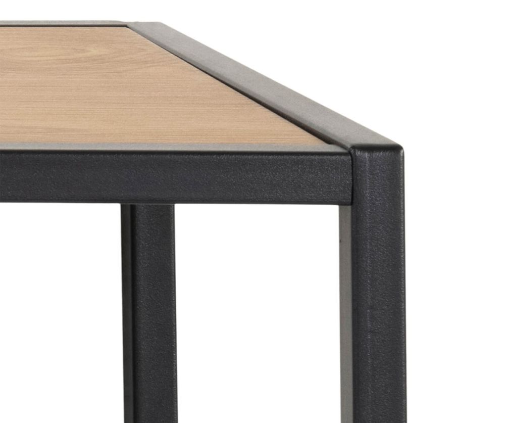 Seaford Black Metal Coat Rack with Oak Top