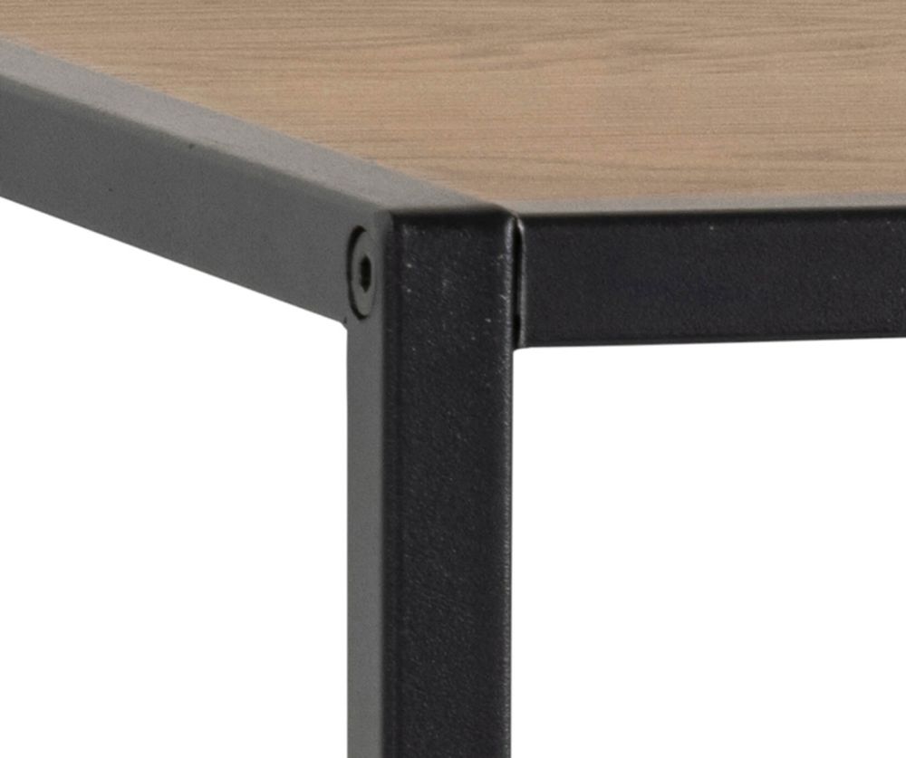 Seaford Black Metal Coat Rack with Oak Top