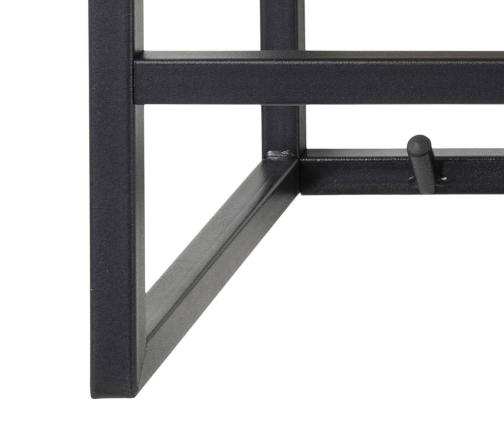 Seaford Black Metal Coat Rack with Oak Top