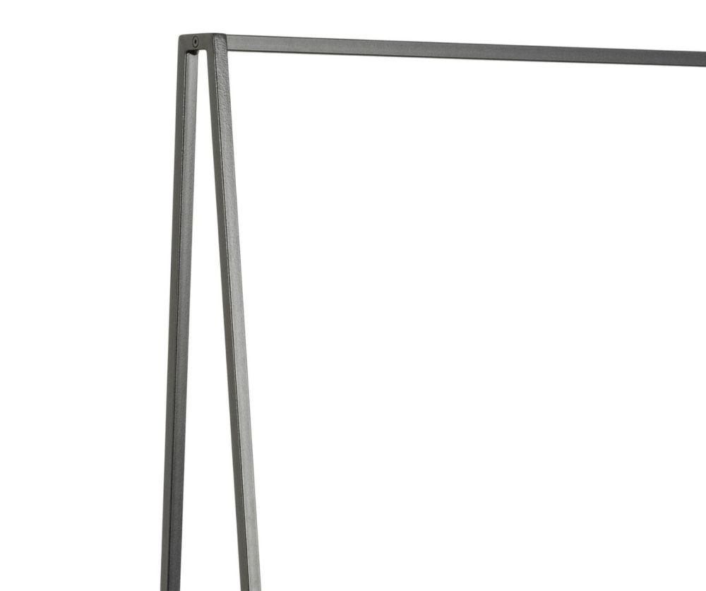 Seaford Black Metal Clothes Rack with 2 Oak Shelves