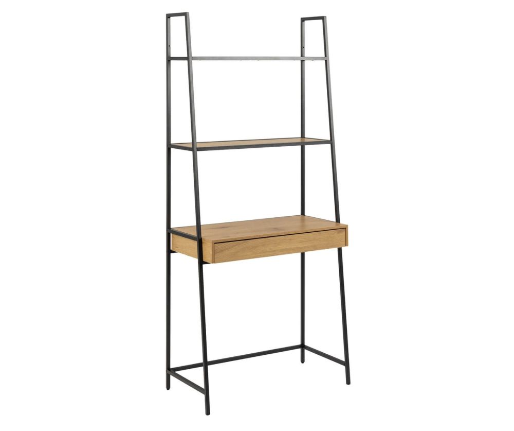 Seaford Black and Oak Bookcase with 1 Drawer 