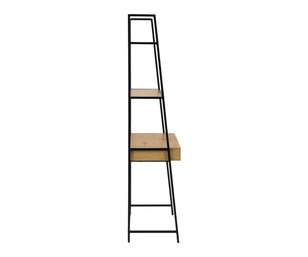 Seaford Black and Oak Bookcase with 1 Drawer 