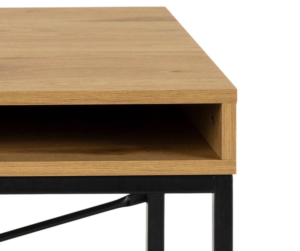 Seaford Black and Oak Office Desk with 1 Drawer