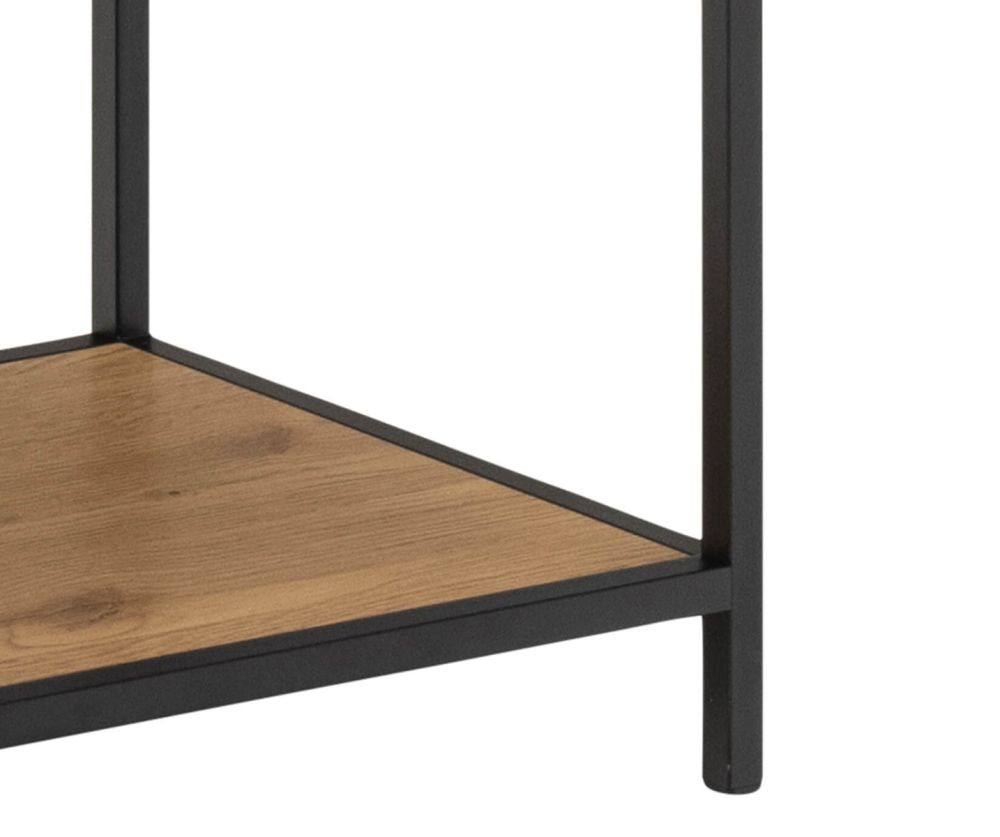 Seaford Black and Oak Bookcase with 4 Shelves and 1 Drawer 