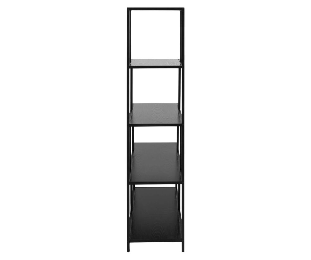 Seaford Black Bookcase with 4 Shelves and 1 Drawer 