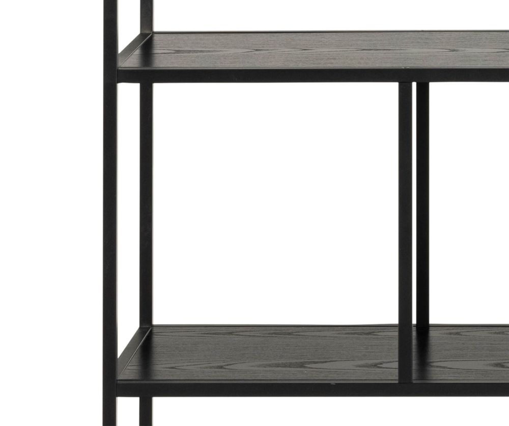 Seaford Black Bookcase with 4 Shelves and 1 Drawer 