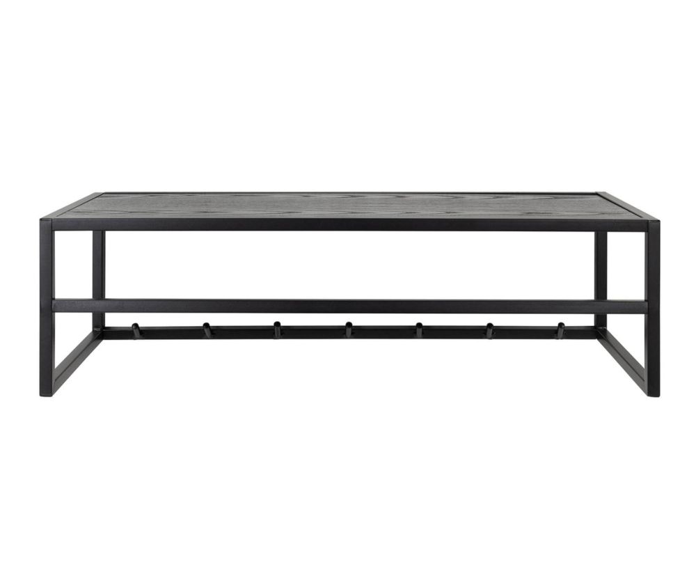 Seaford Black and Oak Coat Rack 