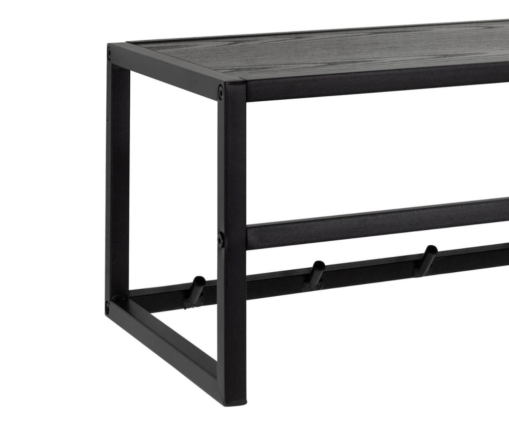 Seaford Black and Oak Coat Rack 
