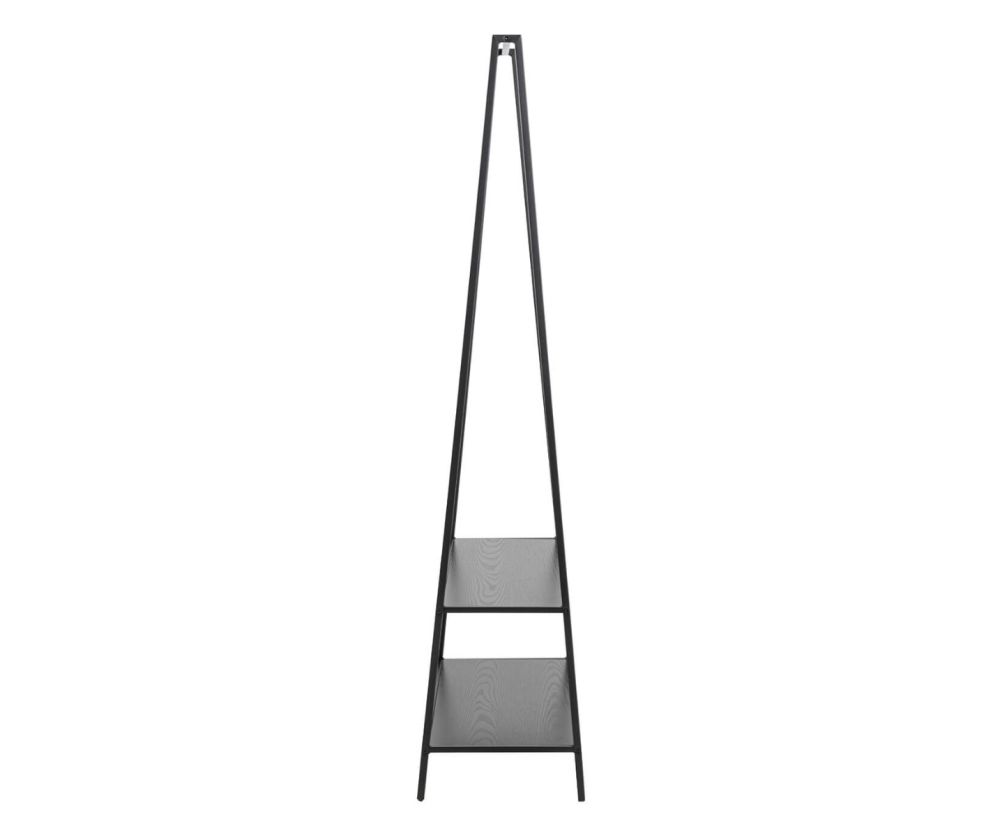Seaford Black Clothes Rack with 2 shelves 