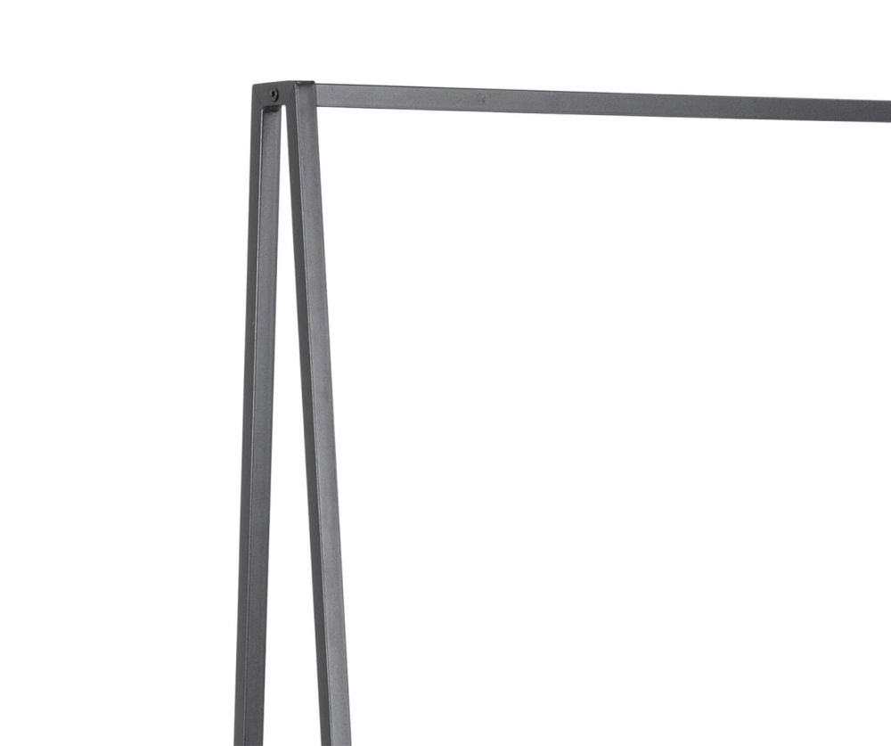 Seaford Black Clothes Rack with 2 shelves 