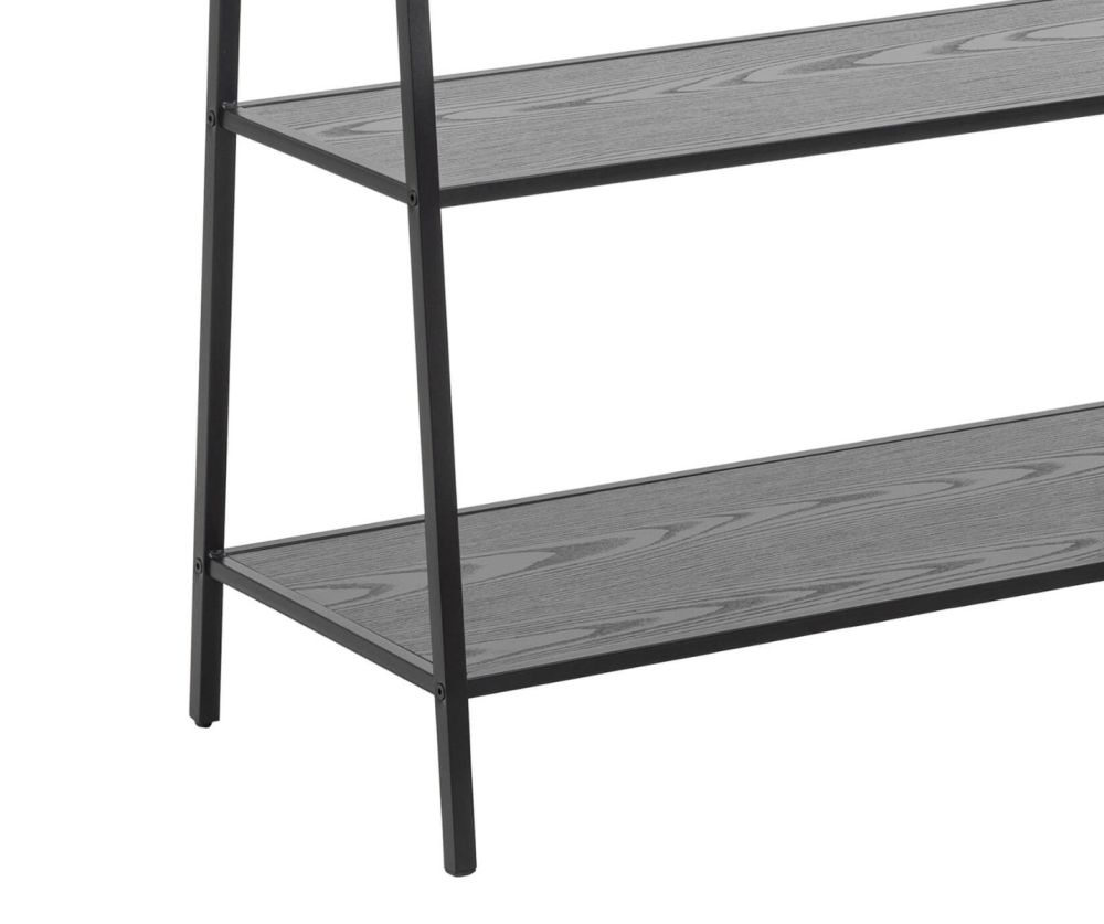 Seaford Black Clothes Rack with 2 shelves 