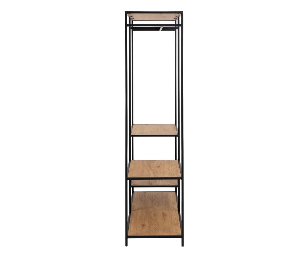 Seaford Black and Oak Clothes Rack with 4 Shelves 