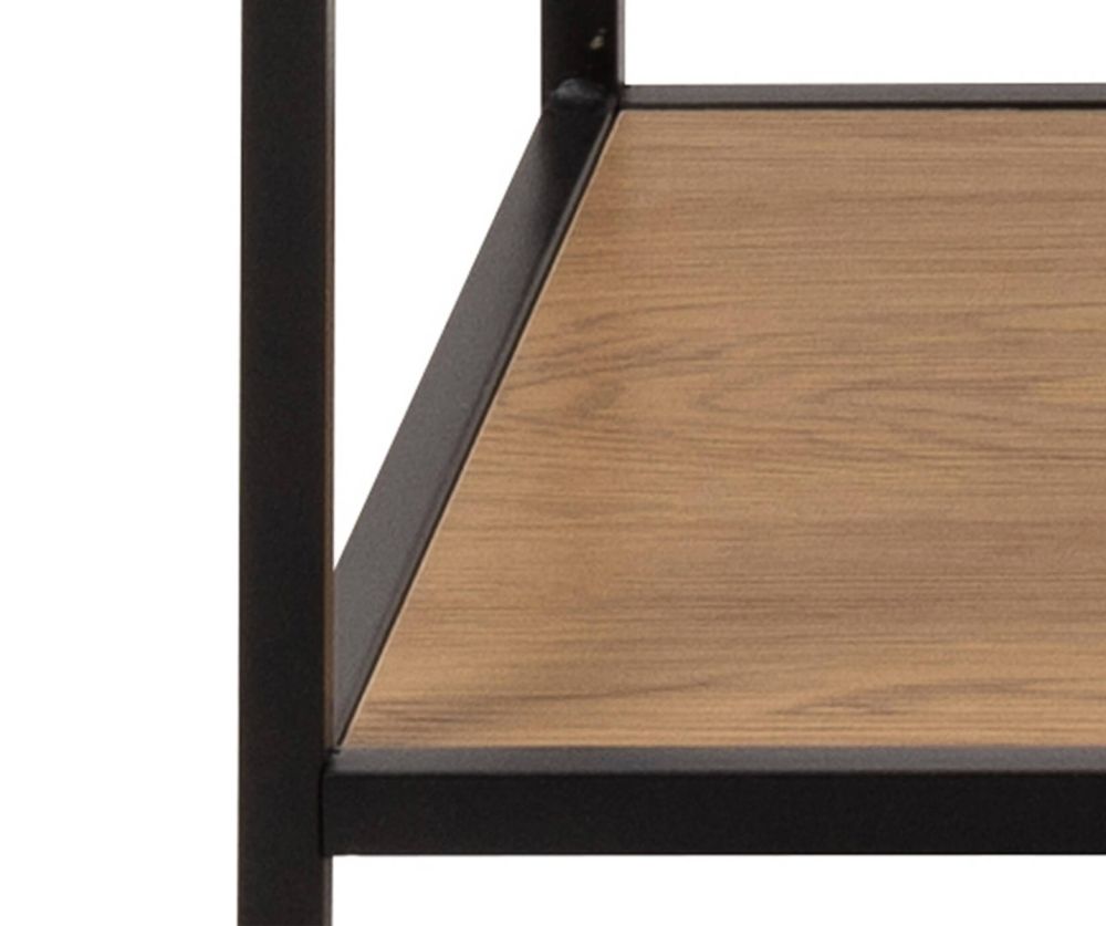 Seaford Black and Oak Clothes Rack with 4 Shelves 