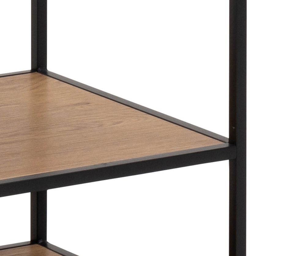 Seaford Black and Oak Clothes Rack with 4 Shelves 