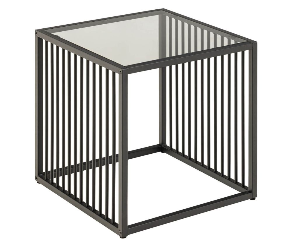 Strington Glass and Black Side Table
