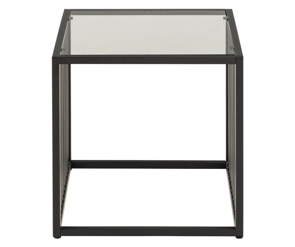 Strington Glass and Black Side Table