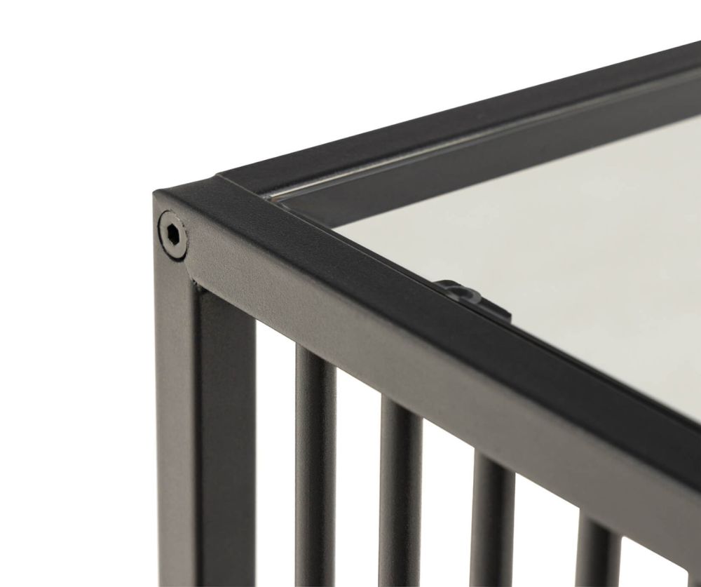 Strington Glass and Black Side Table