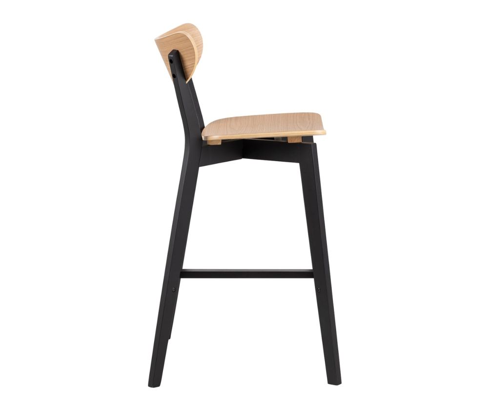 Roxby Black and Oak Bar Stool Set of 2
