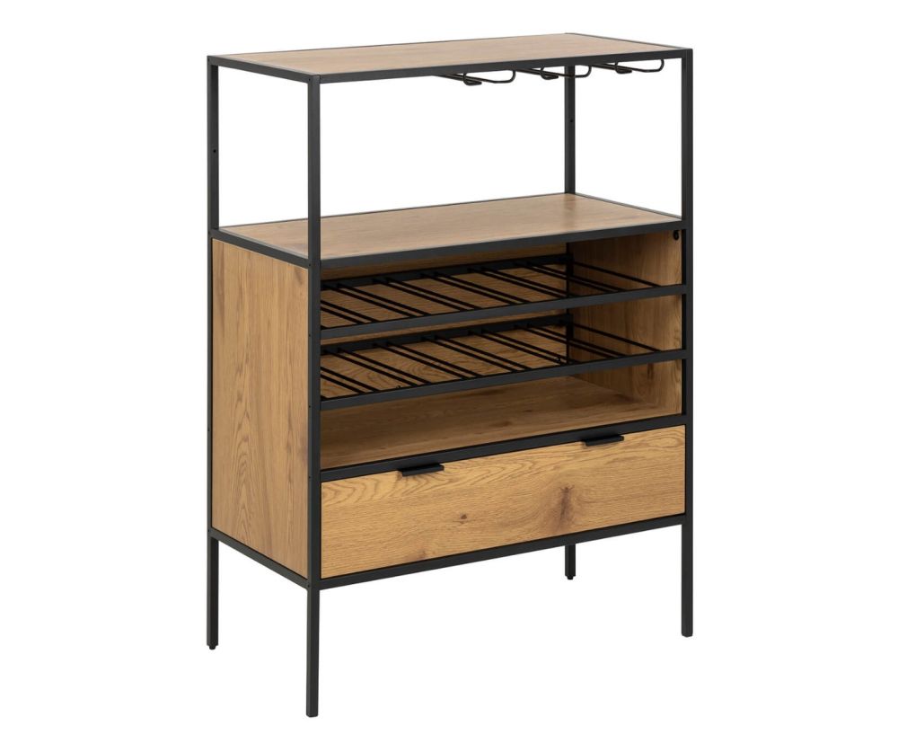 Seaford Black and Oak Cabinet 