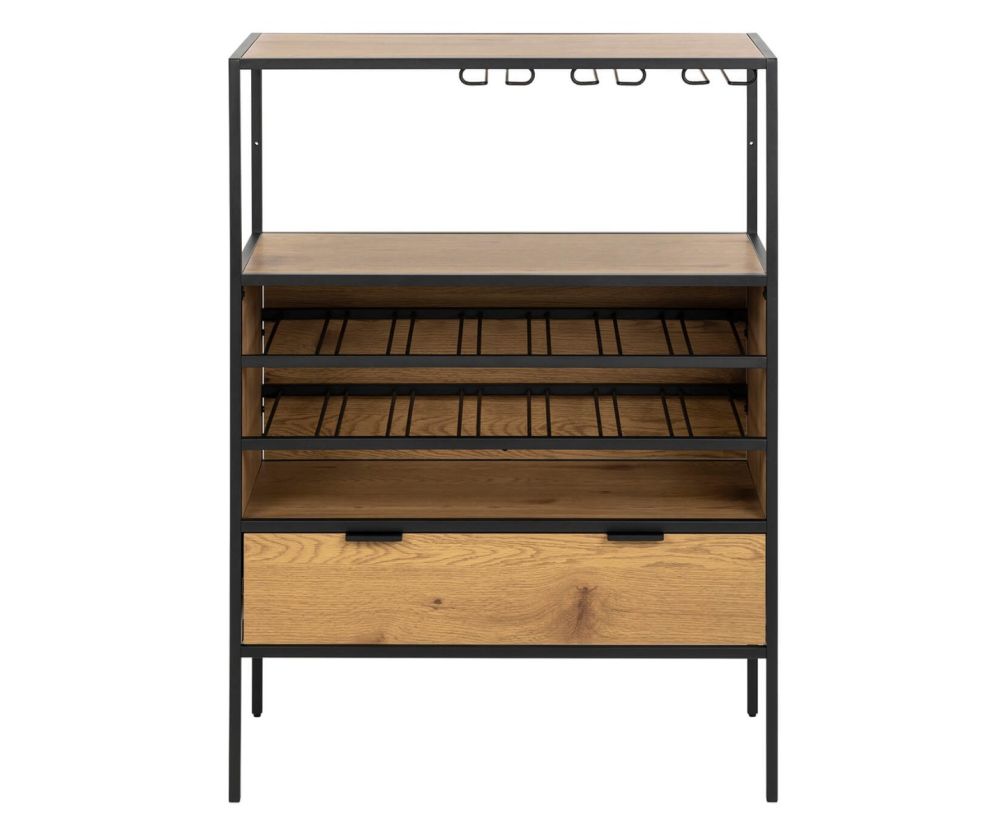 Seaford Black and Oak Cabinet 