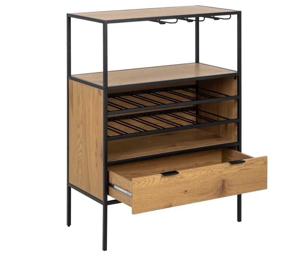 Seaford Black and Oak Cabinet 