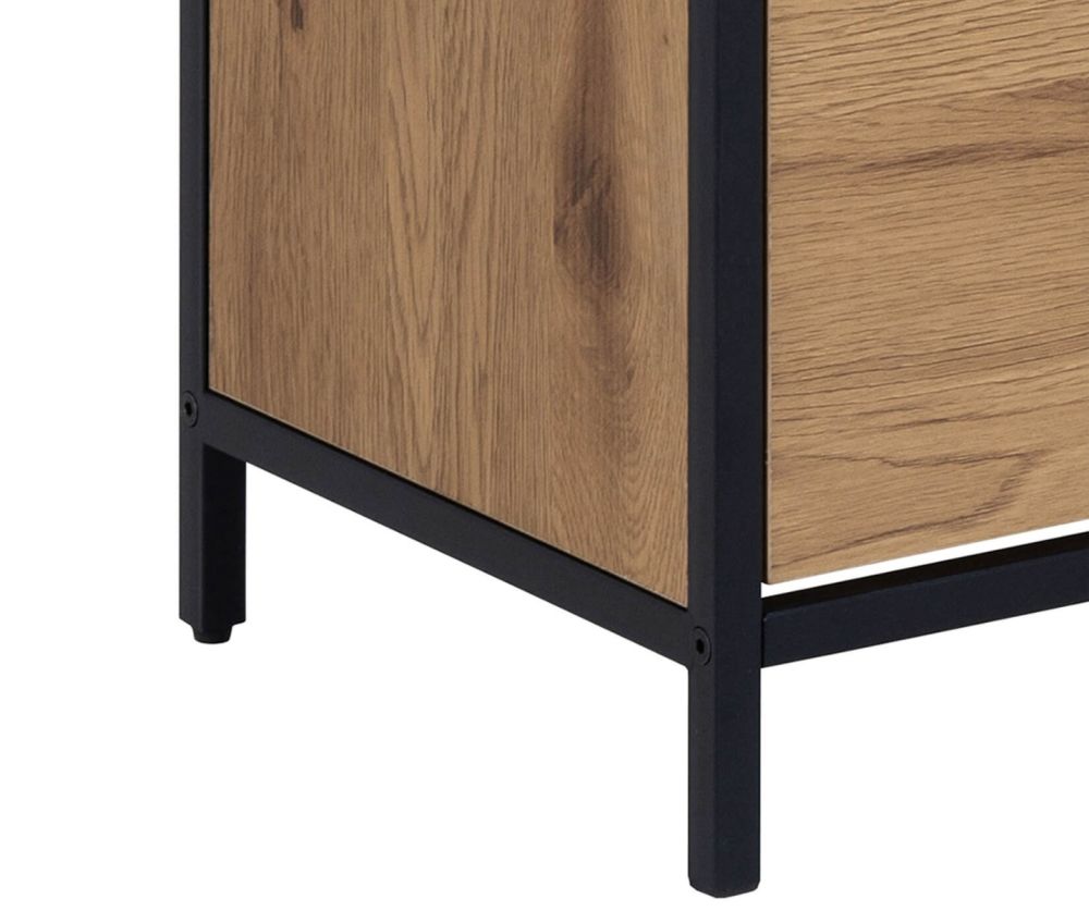 Seaford Black and Oak Shoe Cabinet 