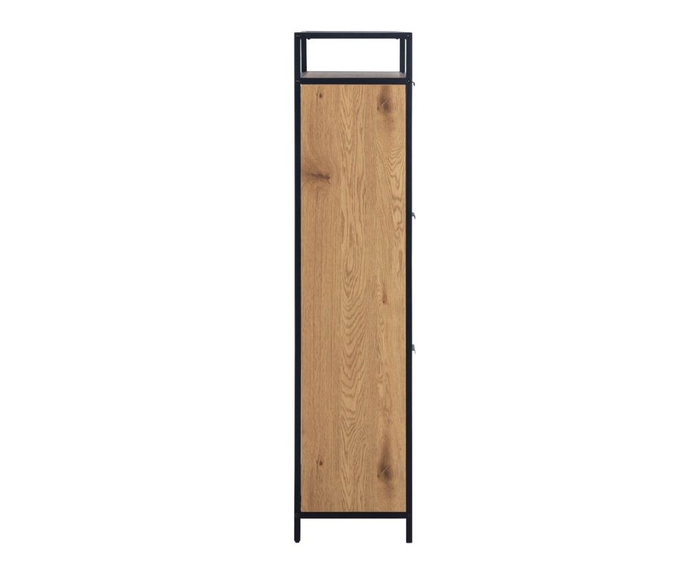 Seaford Black and Oak Shoe Cabinet 