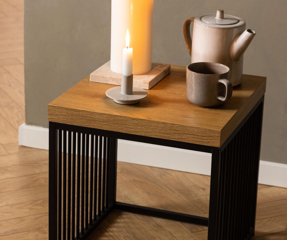 Strington Black and Oak Side Table 