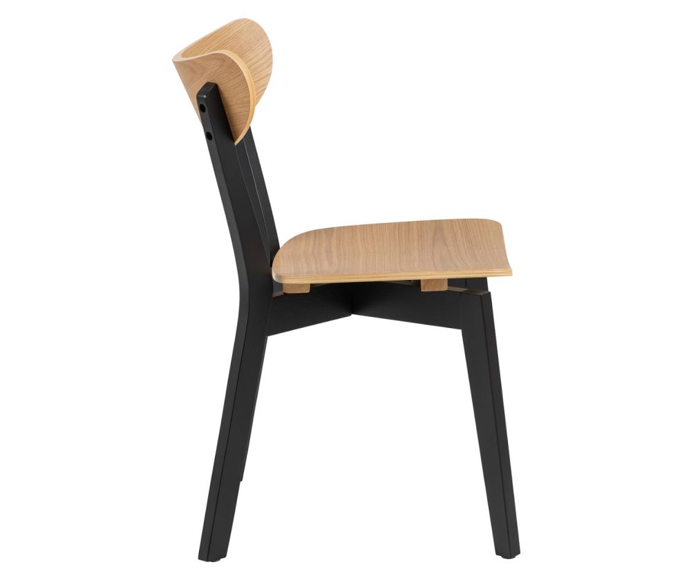 Roxby Black and Oak Dining Chairs Set of 2