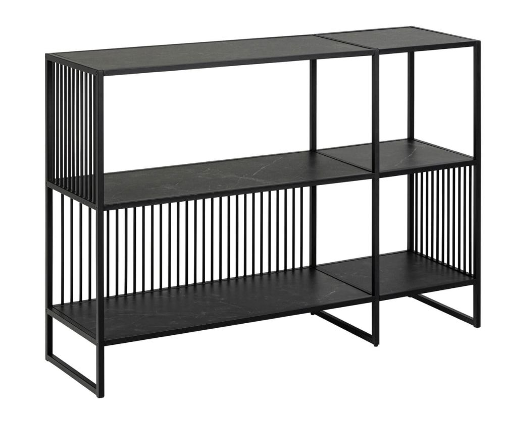 Strington Black 2 Shelves Bookcase