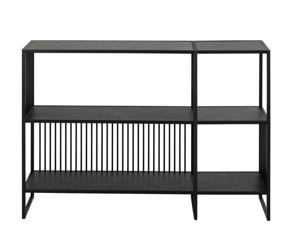 Strington Black 2 Shelves Bookcase