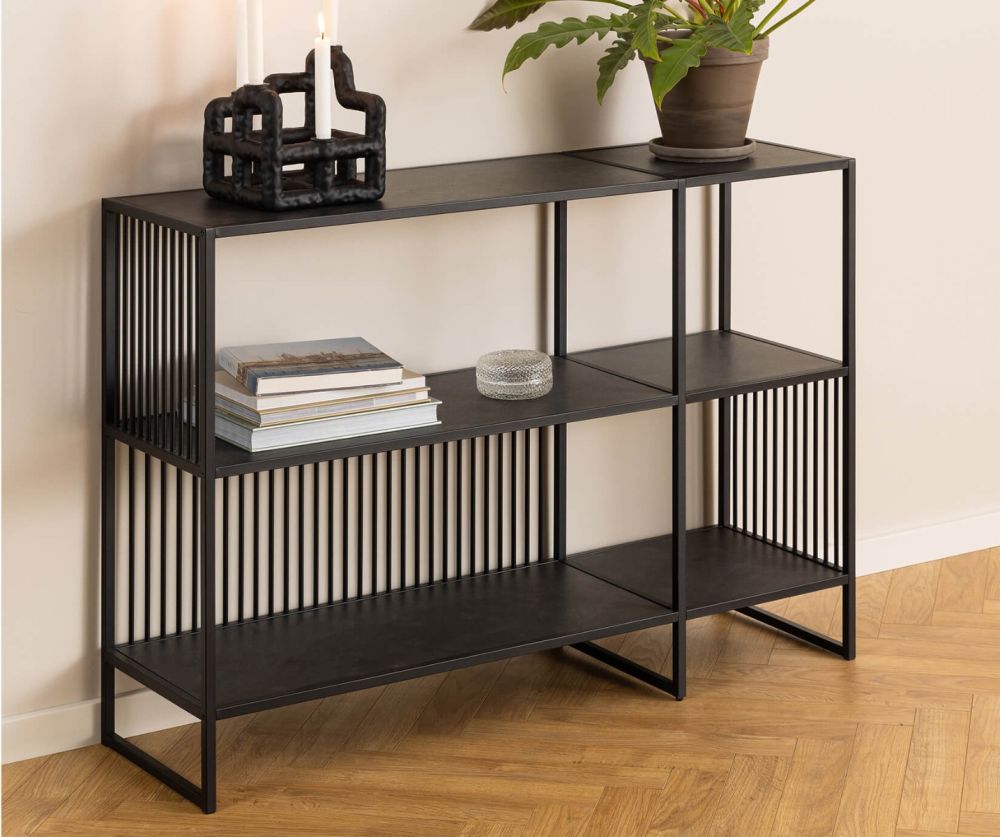 Strington Black 2 Shelves Bookcase