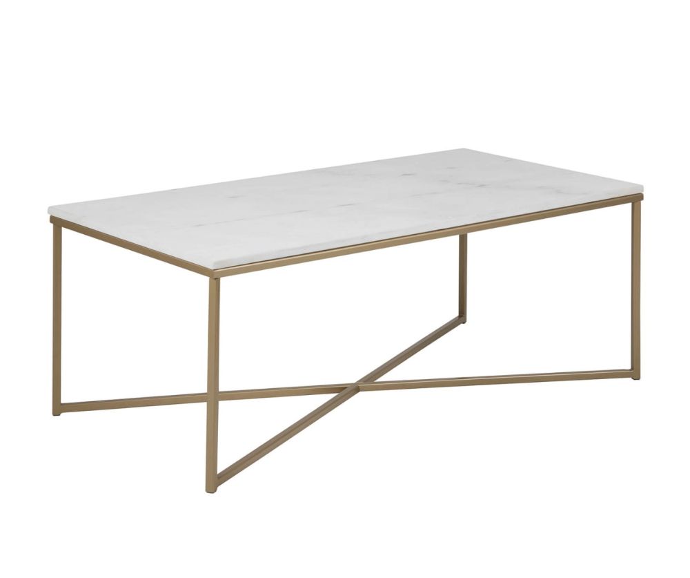 Alisma Coffee Table with White Marble Effect Top