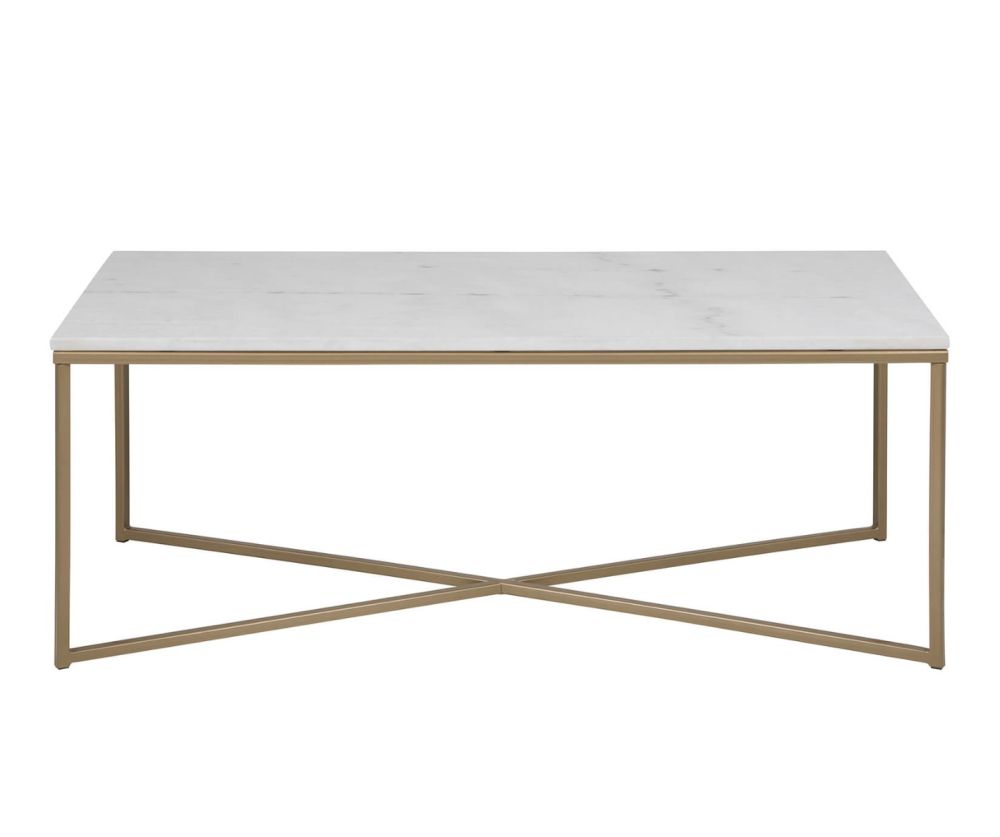 Alisma Coffee Table with White Marble Effect Top