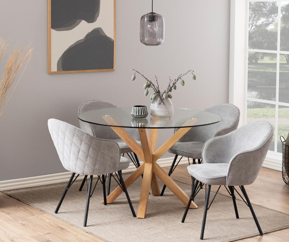 Heaven Round Dining Table with Glass Top 