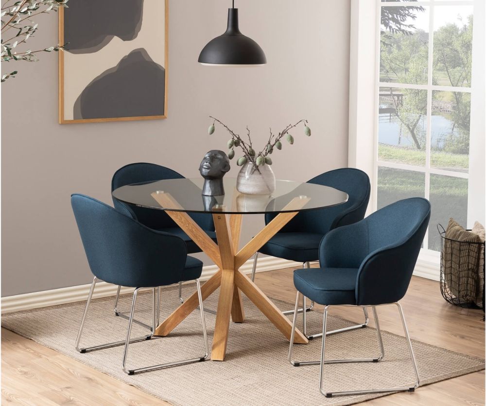 Heaven Round Dining Table with Glass Top 