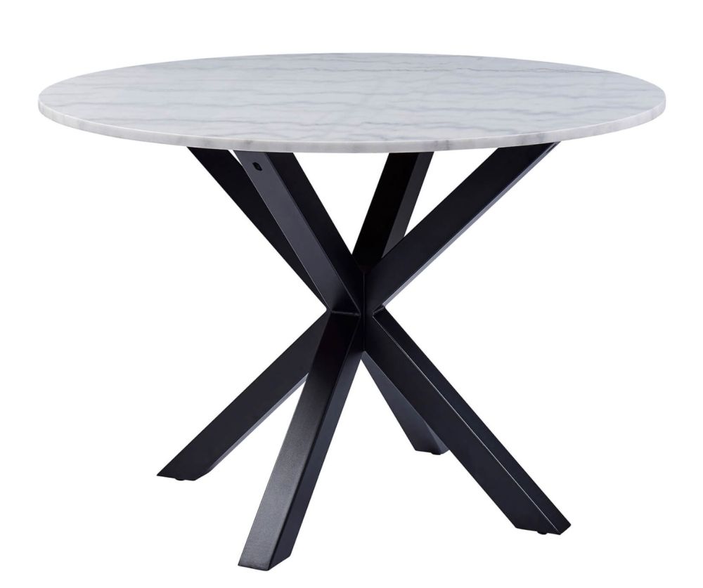 Heaven Round Dining Table with White Polished Marble Top