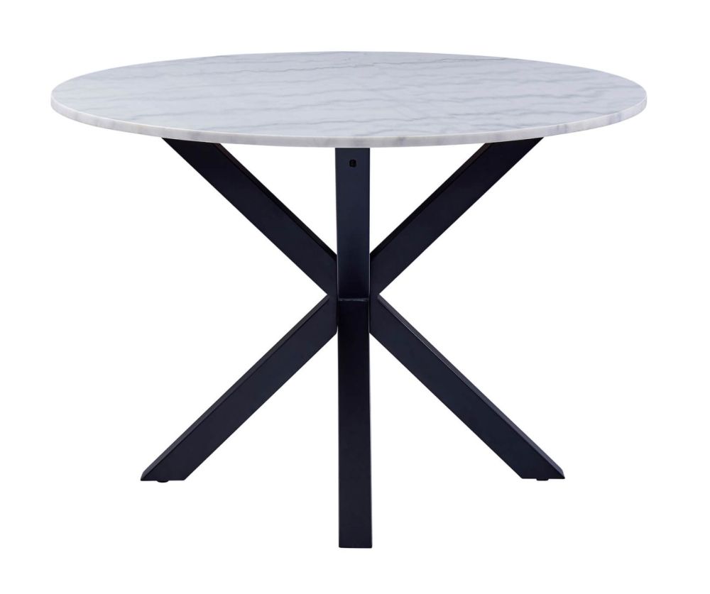 Heaven Round Dining Table with White Polished Marble Top