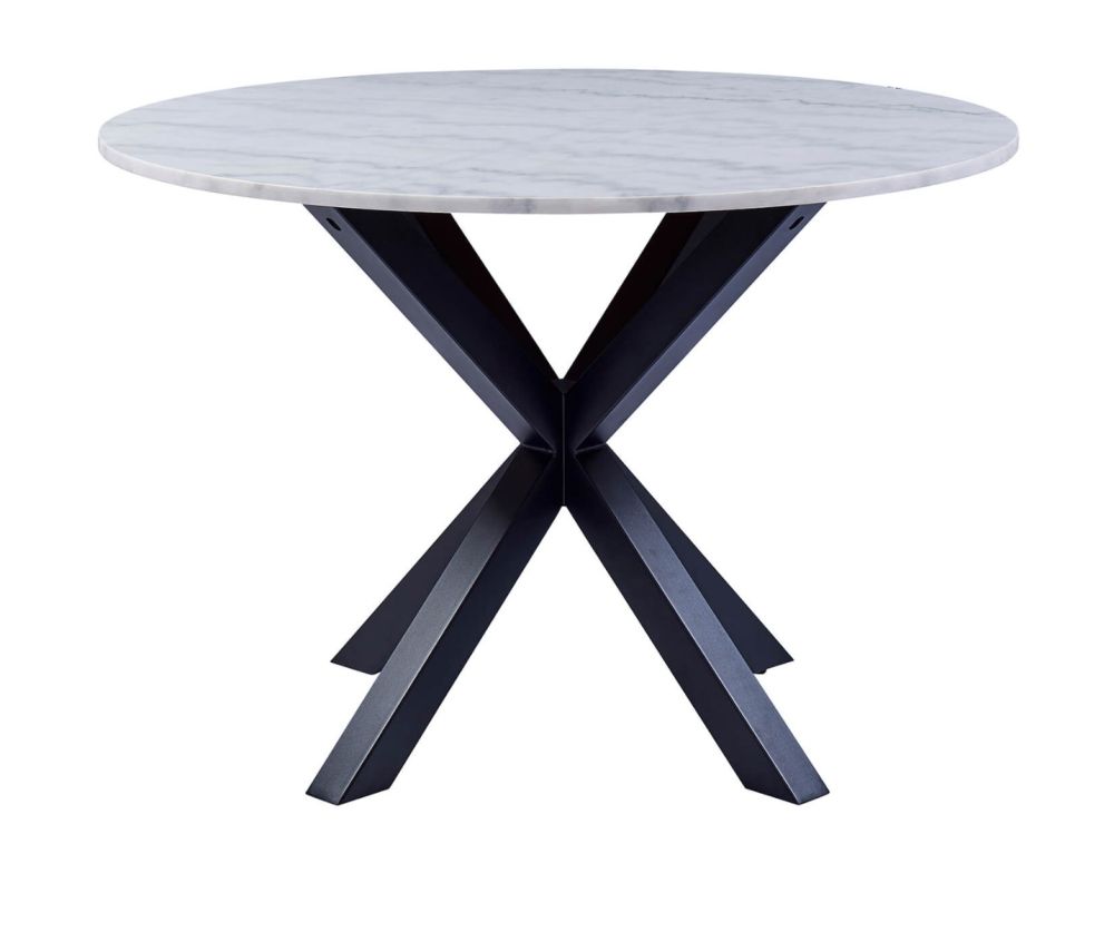 Heaven Round Dining Table with White Polished Marble Top
