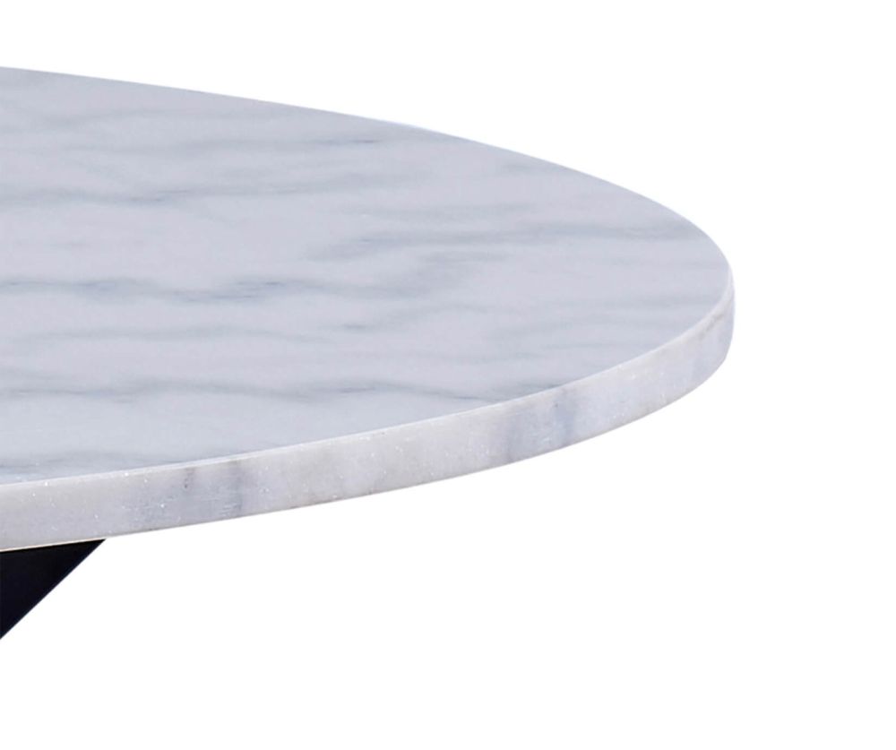 Heaven Round Dining Table with White Polished Marble Top