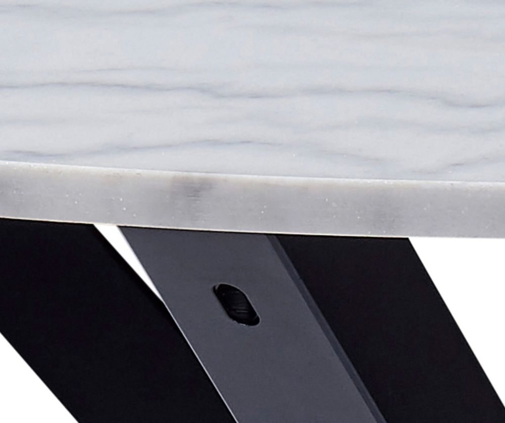 Heaven Round Dining Table with White Polished Marble Top
