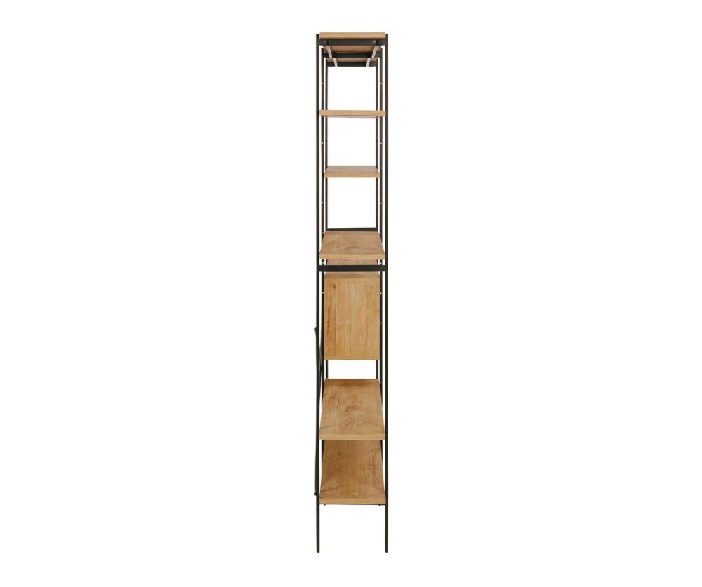Angus Oak And Black 1 Sliding Door And 5 Shelves Bookcase 