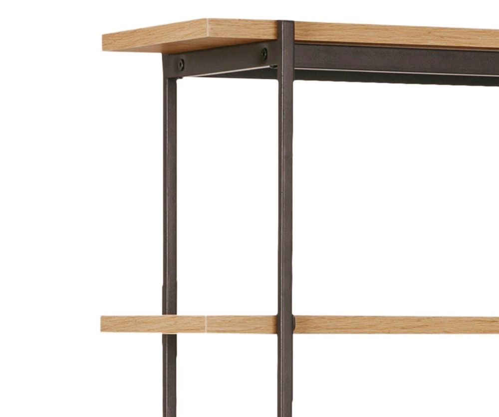 Angus Oak And Black 1 Sliding Door And 5 Shelves Bookcase 