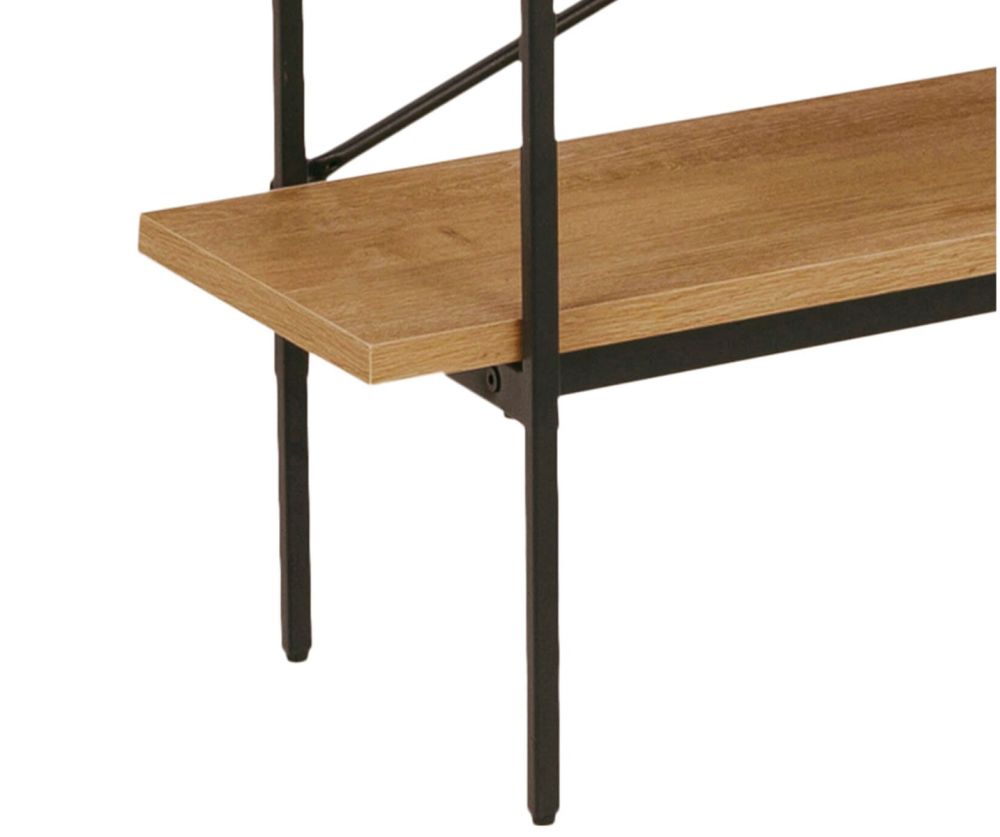 Angus Oak And Black 1 Sliding Door And 5 Shelves Bookcase 