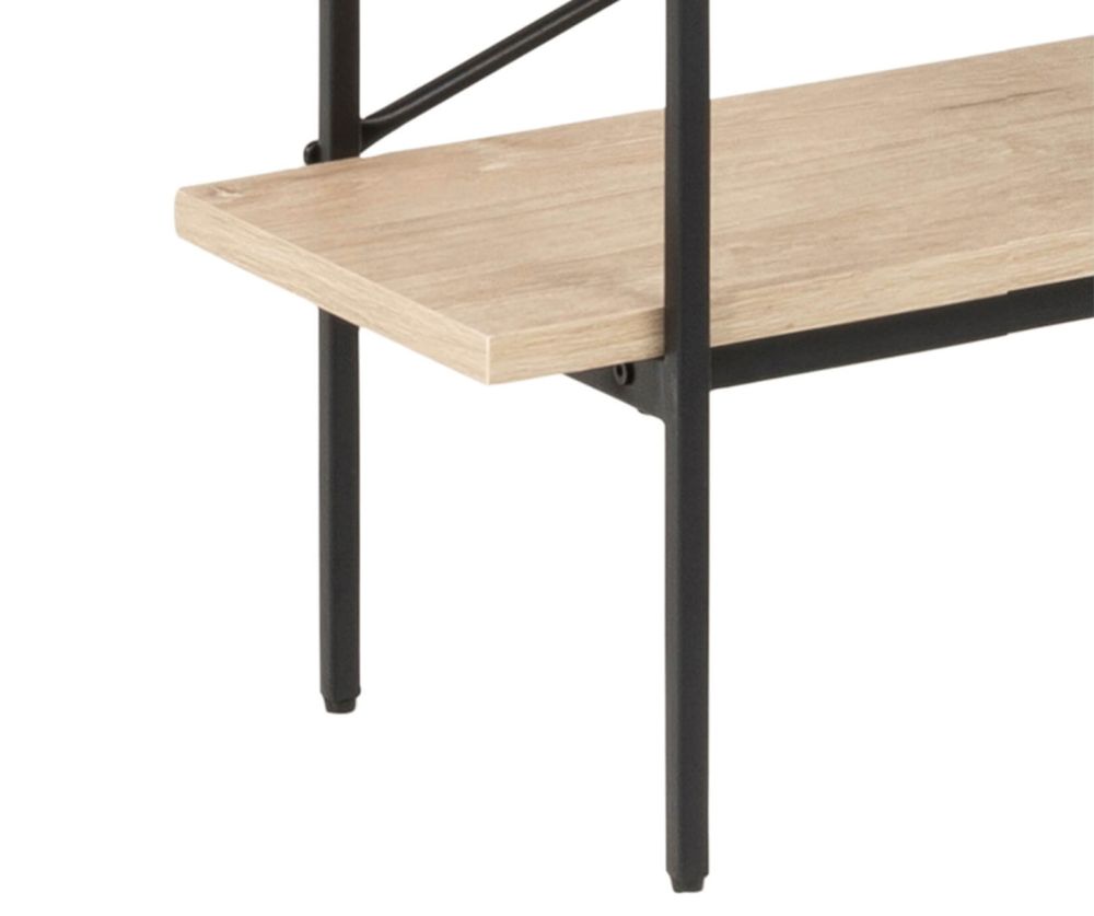 Angus White Oak And Black 1 Sliding Door And 5 Shelves Bookcase 