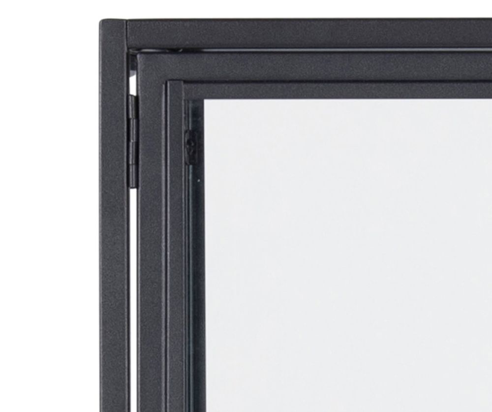 Seaford Black 2 Glass Door Display Cabinet 