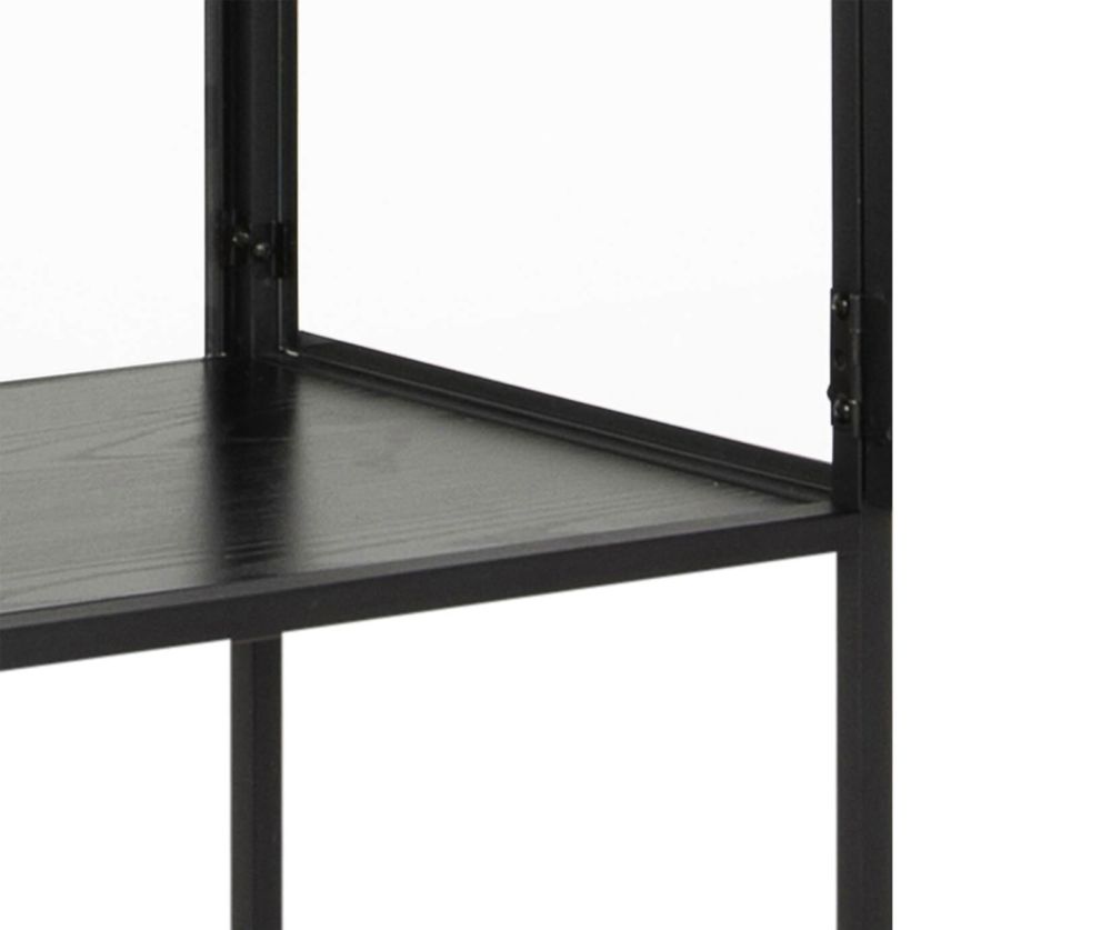 Seaford Tall Black Metal 2 Door Display Cabinet