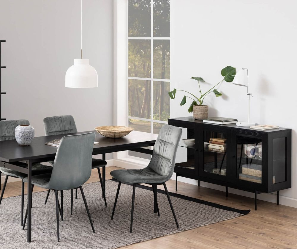Angus Black 3 Door Sideboard 